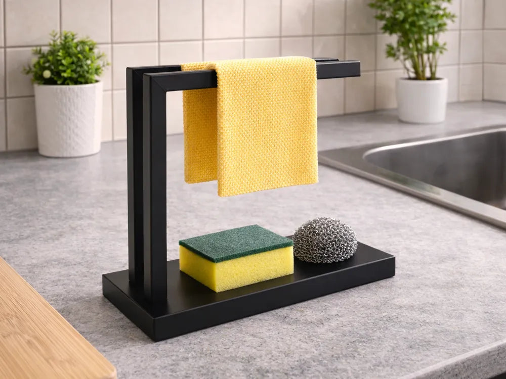 Organizador fregadero con soporte para paños